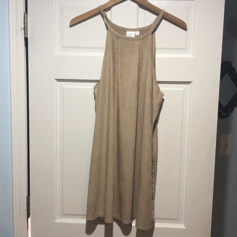 Tan Suede Mini Dress